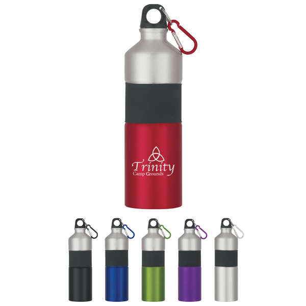Giveaway Aluminum Water Bottles with Carabiner (25 Oz., Full Color Logo)