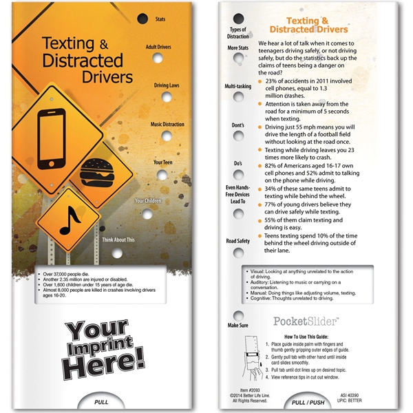 Texting & Distracted Drivers Pocket Slider