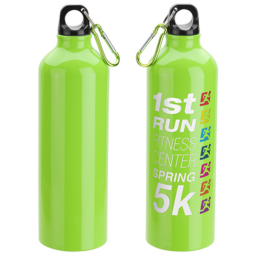 Giveaway Aluminum Water Bottles with Carabiner (25 Oz., Full Color