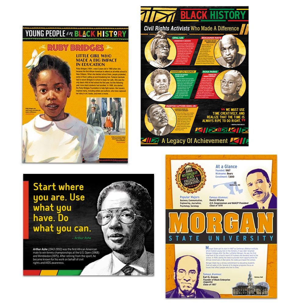 Black History Month Deluxe Laminated Posters Set of 40