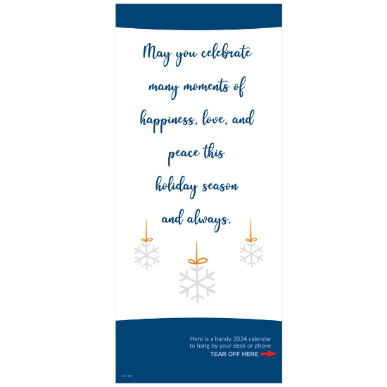 Happy Holidays 2024 Silver FoilStamped Greeting Card Calendar