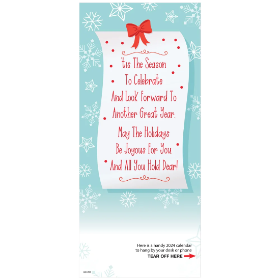 Merry Christmas 2024 Gold FoilStamped Holiday Greeting Card Calendar