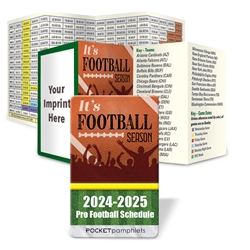 Pro Football: 2024-25 Season Schedule Pocket Pamphlet  Pro Football 2024 Season Schedule Key Points, Pro Football, 2024, Football, Season, Schedule, Pocket Pal, Record, Keeper, Key, Points, Imprinted, Personalized, Promotional, with name on it, giveaway, BetterLifeLine, BetterLife, Education, Educational, information, Informational, Wellness, Guide, Brochure, Paper, Low-cost, Low-Price, Cheap, Instruction, Instructional, Booklet, Small, Reference, Interactive, Learn, Learning, Read, Reading, Health, Well-Being, Living, Awareness, KeyPoint, Wallet, Credit card, Card, Mini, Foldable, Accordion, Compact, Pocket, Sports, Schedule, NFL, Football, ESPN, Superbowl 