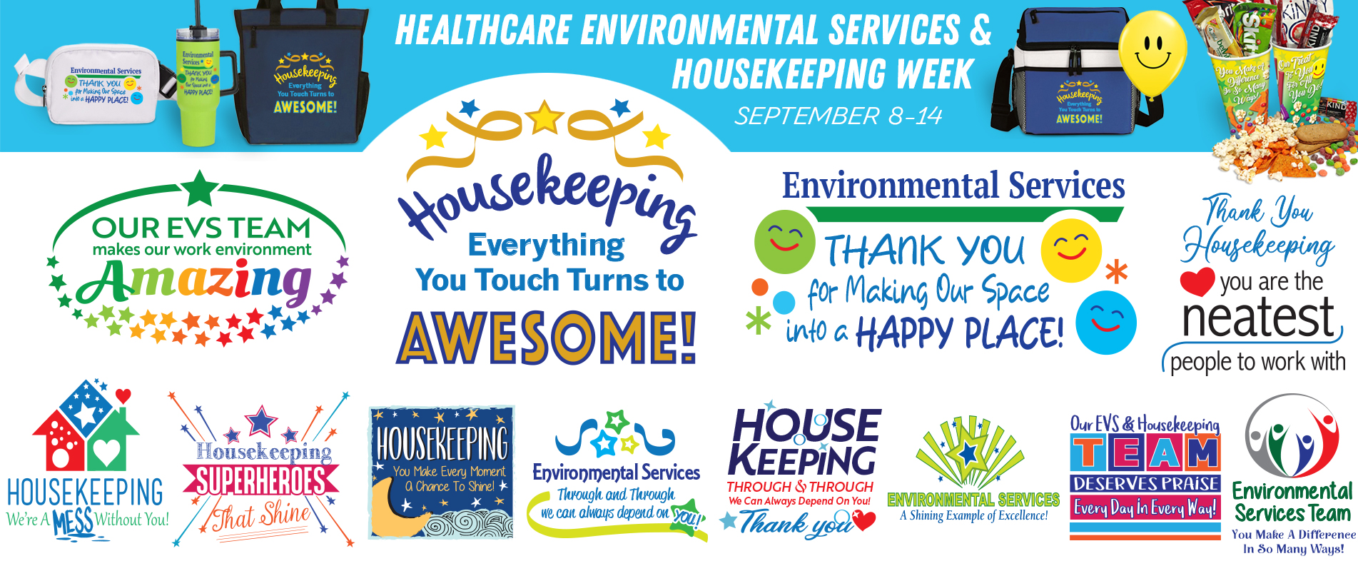 Healthcare Environmental Services & Housekeeping Appreciation Week Theme Slogans 2018 | Care Promotions